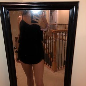 (SOLD) Forever 21 Black Romper with Crochet Bottom